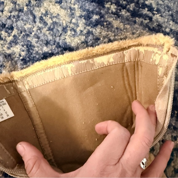 Sketchers Y2K Suede Platform Boots Fur Trim Tan Size 7 Bratz Vintage - Picture 8 of 8